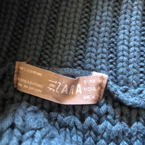 Zara Teal Knit Shawl - Picture 4 of 5